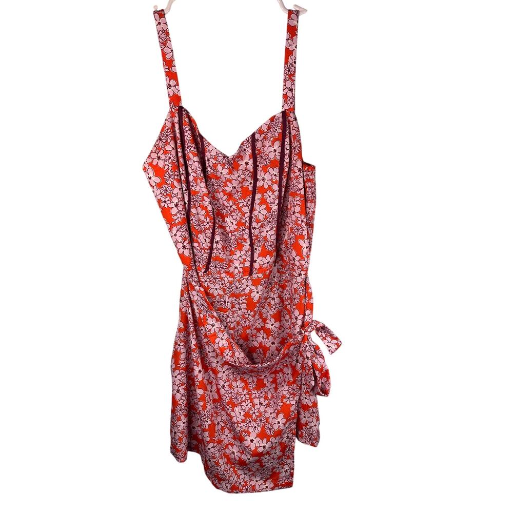 Band of the Free Floral Romper with a Faux Wrap Skirt Overlay romper Medium